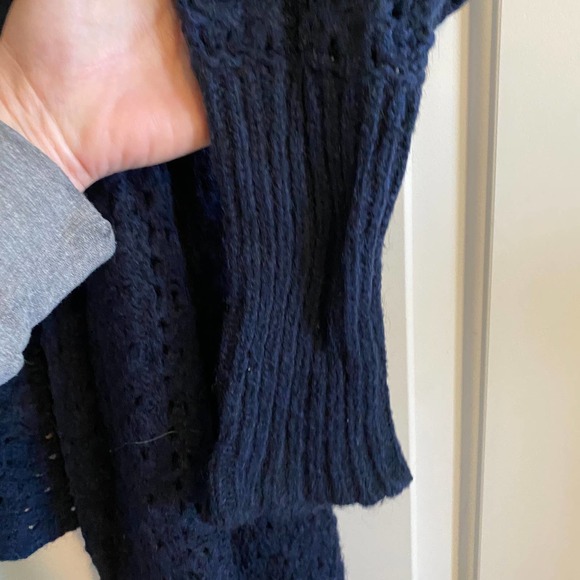 uma/Racquel Davidowicz Open Waterfall Navy Blue Cardigan Size Medium - Picture 4 of 4
